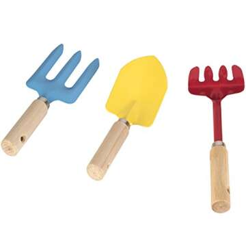 Little Gardener Tool Set with Garden Tools Bag for Kids Gardening - Kit includes Watering Can, Children Gardening Gloves, Shovel, Rake, Fork and Garden Tote Bag-Children Gardening All in One Kit