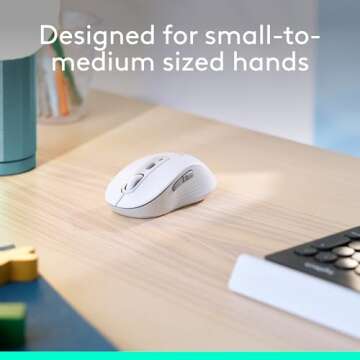 Logitech Signature M650 Wireless Mouse - For Small to Medium Sized Hands, 2-Year Battery, Silent Clicks, Customizable Side Buttons, Bluetooth, for PC/Mac/Multi-Device/Chromebook - Off White