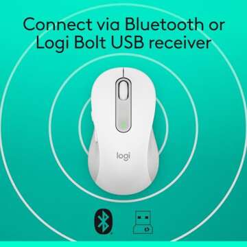 Logitech Signature M650 Wireless Mouse - For Small to Medium Sized Hands, 2-Year Battery, Silent Clicks, Customizable Side Buttons, Bluetooth, for PC/Mac/Multi-Device/Chromebook - Off White