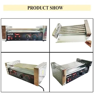 Electric Hot Dog Roller with 5 Stainless Steel Rollers