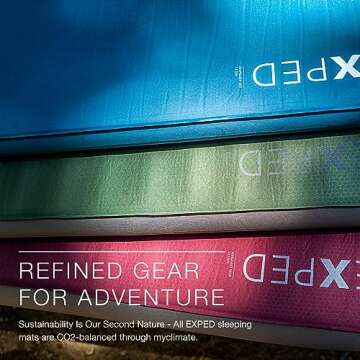 Exped DeepSleep Mat 7.5 Duo | Self-Inflating Camping Pad for Two | Durable Comfort | Warm & Packable Sleeping Mat, Ocean, Duo Medium