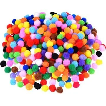 Enenes Mini Pom Pom, Assorted Pompoms for Craft Fuzzy Pompom Balls for Children DIY Supplies Creativ...