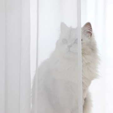 LONGTAI White Sheer Curtains - Elegant 108" Long Panels