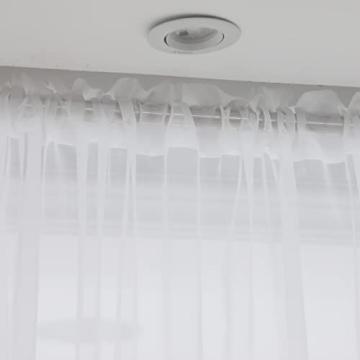 LONGTAI White Sheer Curtains - Elegant 108" Long Panels