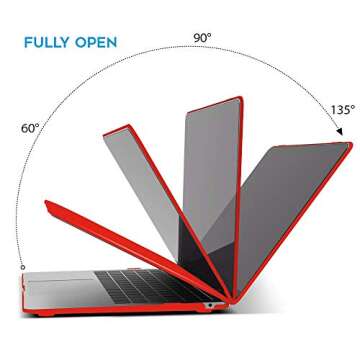 IBENZER Compatible with New MacBook Air 13 inch case 2022 2021 2020 M1 A2337 A2179 A1932, Hard Shell Case&Keyboard Cover&Screen Film for Mac Air 13 with Touch ID (2018-2022), Red, AT13RD+2