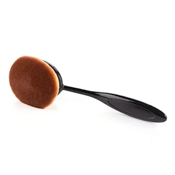 Yoseng Oval Foundation Brush Large Toothbrush makeup brushes Fast Flawless Application Liquid Cream Powder Foundation Sunscreen（All Black）