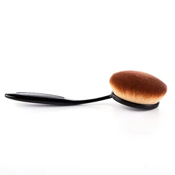 Yoseng Oval Foundation Brush Large Toothbrush makeup brushes Fast Flawless Application Liquid Cream Powder Foundation Sunscreen（All Black）