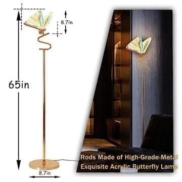 O’NEELDY Gold Butterfly Floor Lamp for Modern Homes