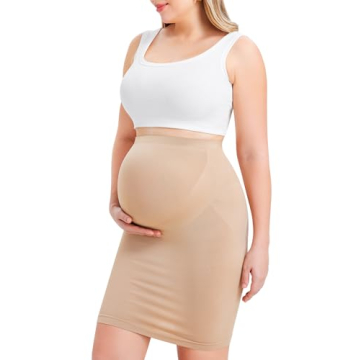 LANCS Seamless Maternity Pencil Skirt - High Waisted Shapewear for a Stylish Pregnancy