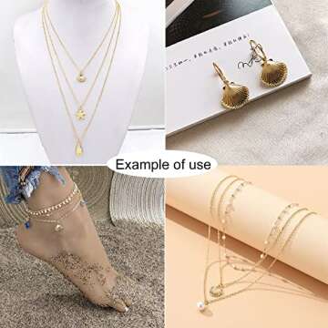 Julie Wang 100grams Gold Sea Ocean Beach Charms Pendants for Summer Jewelry Necklace Earrings Bracelet Making Craft Starfish Shells Mermaid Tail Fish 80-100pcs