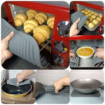 Hotsyang Silicone Trivets For Hot Pots and Pans Large, Trivets For Hot Dishes Modern, Trivets for Granite Countertops, Silicone Hot Pads For Kitchen, Silicone Hot Pads Pot Holders 9"X12"Grey Dark 3Pcs