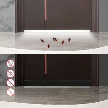 Weather Stripping Door Seal, 36” Length Cuttable Door Draft Stopper, Strong Adhesive Door Sweep for Exterior and Interior Doors (1, Black)