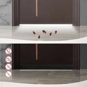 Weather Stripping Door Seal, 36” Length Cuttable Door Draft Stopper, Strong Adhesive Door Sweep for Exterior and Interior Doors (1, Black)