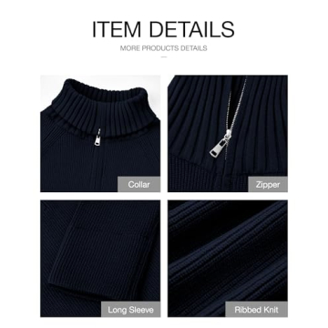 BTFBM Women’s Casual Long Sleeve Half Zip Pullover Sweaters Solid V Neck Collar Ribbed Knitted Loose Slouchy Jumper Tops(Solid Navy, Large)