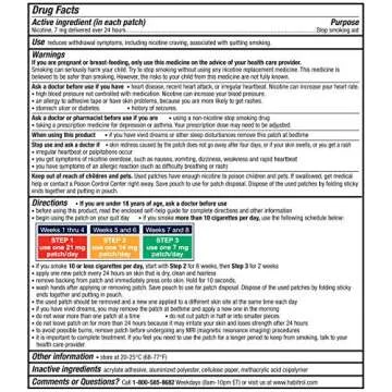 Habitrol Nicotine Transdermal System Patch - Stop Smoking Aid - Step 3 (7 mg) - 14 Patches, (2 Week ...