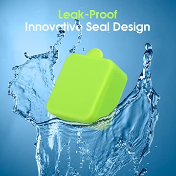 Salad Dressing Container To Go, Compatible with Bentgo Kids Lunch Box, 2x 3oz Small Containers with Lids, Premium Silicone, Easy Open Snack Containers, Dips Sauce Container for Lunch Box(Blue/Lime)