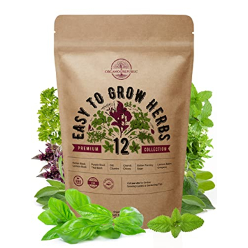 Organo Republic 12 Culinary Herbs Seeds Variety Pack - Heirloom, Non-GMO, Herbs Seeds for Outdoor an...