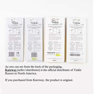 Dorco Tinkle Eyebrow Razors | 12 Count (4 Packs of 3) | Precision Eyebrow Trimmer & Dermaplaning Tool for Safe, Effortless Hair Removal | Perfect Beauty Gift for Spa Days