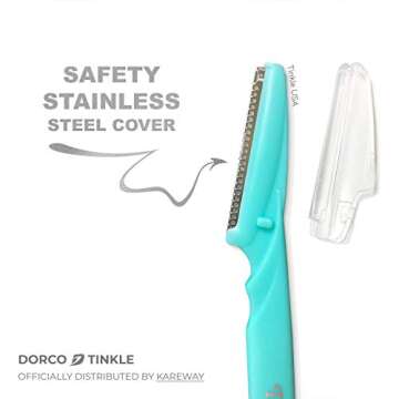 Dorco Tinkle Eyebrow Razors | 12 Count (4 Packs of 3) | Precision Eyebrow Trimmer & Dermaplaning Tool for Safe, Effortless Hair Removal | Perfect Beauty Gift for Spa Days
