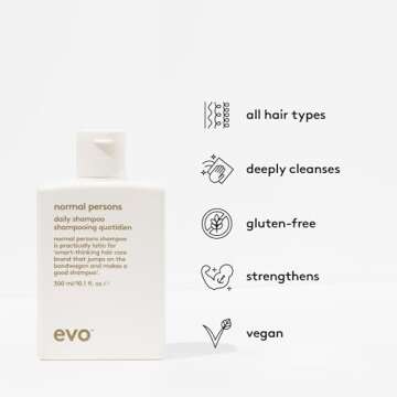 EVO Normal Persons Daily Care Shampoo - Deeply Cleanses, Removes Product Build-Up & Strengthens All Hair Types - 300ml / 10.1fl.oz