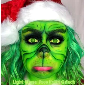 Go Ho Cream-Blendable Light Green Face Paint Stick (1.06 Oz),Full-coverage Light Green Body Paint Stick for Halloween Cosplay SFX Makeup,Waterproof,St Patricks Day Accessories