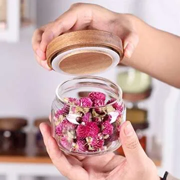 Tzerotone 8 Pcs Elegant Spice Containers Set - Airtight Jars