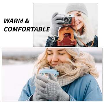 Trifabricy Winter Gloves for Women - Warm Soft Fleece Lined Wool Gloves, Touchscreen, Elastic Cuff K...
