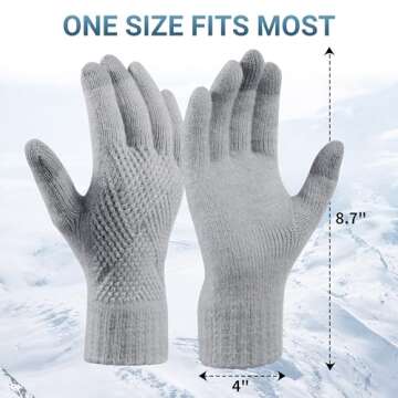 Trifabricy Winter Gloves for Women - Warm Touchscreen Knit
