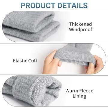 Trifabricy Winter Gloves for Women - Warm Touchscreen Knit