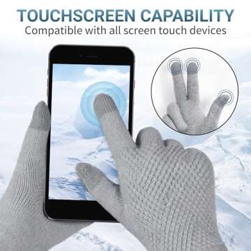 Trifabricy Winter Gloves for Women - Warm Touchscreen Knit