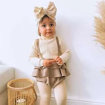 JIAHANG Baby Girl Velvet Big Hair Bow Turban Hat Oversized Bowknot Head Wrap Beanie India Cap Warm for Infant Toddlers 6PCS(bowknothat New)