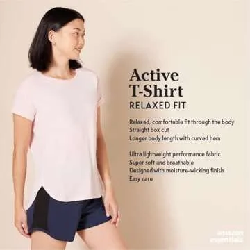 Amazon Essentials Women's Studio Relaxed-Fit Lightweight Crewneck T-Shirt (Available in Plus Size), ...