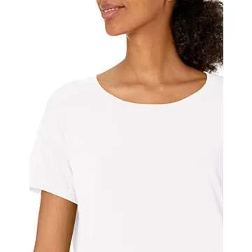 Amazon Essentials Women's Studio Relaxed-Fit Lightweight Crewneck T-Shirt (Available in Plus Size), White, Large