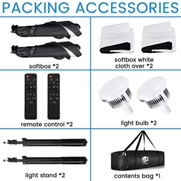 SH Softbox Lighting Kit with Remote Dimming Bulbs for Creators