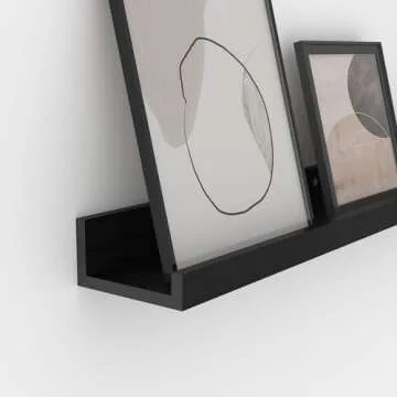 Giftgarden 47 Inch Black Floating Shelves Set of 5 for Home