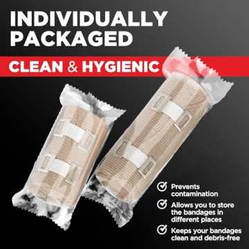 Mighty-X Premium Elastic Bandage Wraps 4pk - Convenient Support