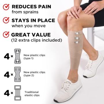 Mighty-X Premium Elastic Bandage Wraps 4pk - Convenient Support