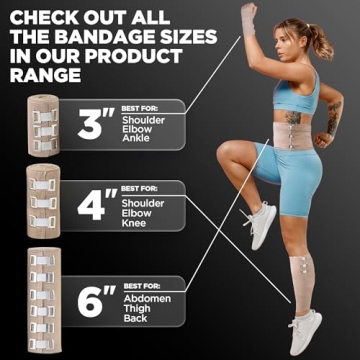 Mighty-X Premium Elastic Bandage Wraps 4pk - Convenient Support