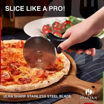 Italian Kitchen Pizza Cutter Wheel - Stainless Steel Slicer
