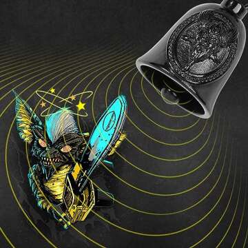 Motorcycle Bell: Viking Odin Nordic Gremlin Bells for Motorcycles - Guardian Bell Keychain with Key Ring | Biker Riding Accessory Bell, Biker Bell Gifts for Men and Women