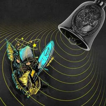 Motorcycle Bell: Viking Odin Nordic Gremlin Bells for Motorcycles - Guardian Bell Keychain with Key Ring | Biker Riding Accessory Bell, Biker Bell Gifts for Men and Women