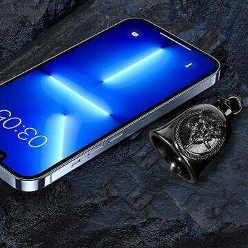 Motorcycle Bell: Viking Odin Nordic Gremlin Bells for Motorcycles - Guardian Bell Keychain with Key Ring | Biker Riding Accessory Bell, Biker Bell Gifts for Men and Women