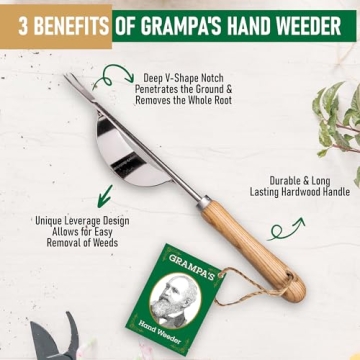 Grampa's Hand Weeder Tool Lightweight Easy to Use Weeder