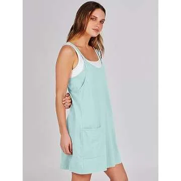 ANRABESS Women Summer Mini Romper Dress Workout Tennis Active Sports Athletic Outfits Built in Shorts Trendy Vacation Mint Green Medium
