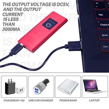 Smart Fingerprint Sensor Lighter Flameless Windproof Lighter Double Side Cigarette Ignition Lighter USB Rechargeable Lighter Best Gift for Your Boyfriend, Family, Your Father (red)