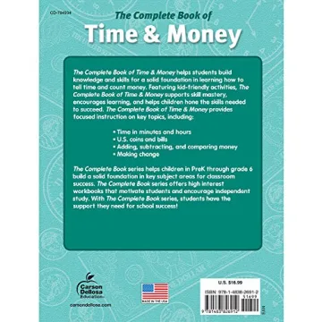 Carson Dellosa Time and Money Workbook for Kids K-3