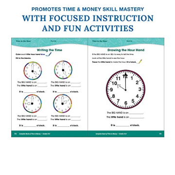 Carson Dellosa Time and Money Workbook for Kids K-3