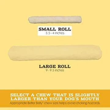 Better Belly Highly Digestible Rawhide Dental Chews, Treat Your Dog to a Chew with NO Artificial Colors or Flavors, 10 Count