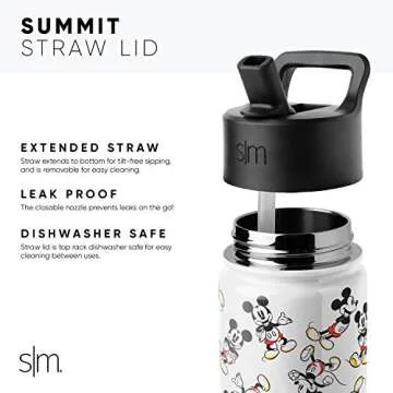 Simple Modern Moana Kids Water Bottle with Straw Lid