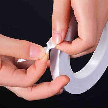 Chuangdi 8 Rolls Double Sided Tapes for Crafts Gift Wrapping Adhesive Sticky Tape Scrapbooking Photos Invitation Cards Paper DIY Office Supplies, Each Roll 25 Yards Long (1/4 Inch Wide)